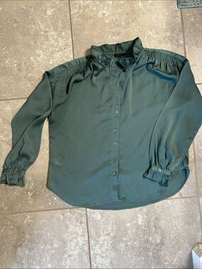 Banana Republic Teal Green Button-Down Blouse